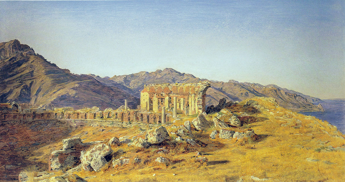 Ruins of Greek Temple in Taormina